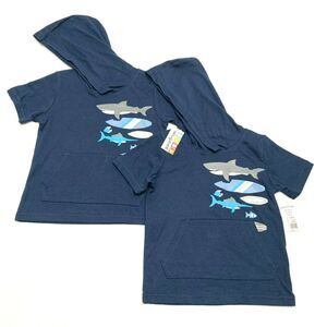 Garanimals 2 Pack Toddler Kids Shark Kangaroo Pocket T-Shirt Hood Sz 2T New wTag